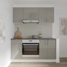 Set haaus V6, Gri Lucios/Alb, MDF, Blat Thermo 28 mm, L 160 cm