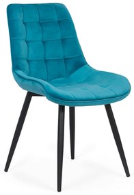 Scaun living din catifea si cadrul metalic  BUC 206 turcoaz