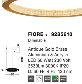 Lustra LED dimabila, design modern FIORE, 60cm