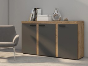 Dulap Rudby 3F (Stejar lefkas + grafit). 610122