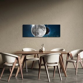 Tablou - Pământul în eclipsa de lună (cu ceas) (90x30 cm)