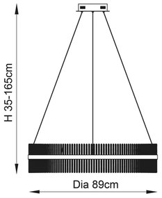 Endon 107672 - Lustră LED ADRIEL dimabilă pe cablu, 83W, 230V, 3000K, aurie