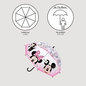 Disney Minnie Make Me Happy umbrelă transparentă pentru copii Ø71 cm