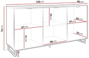Dulap Surezina 3D (Negru grafit + Stejar wotan) . 1105938