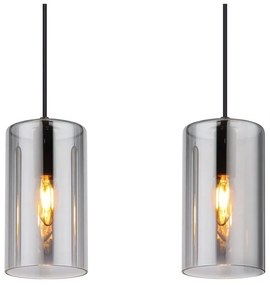 Lustra suspendata design modern Olly negru, fumuriu