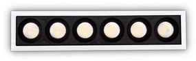 Proiector LED incastrabil design slim Lika 10w 3000k negru/alb