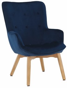 Fotoliu de design, catifea Velvet albastru, FODIL