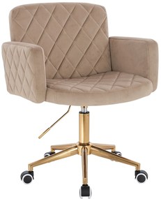 HR802K Scaun Latte din Catifea cu Bază Aurie