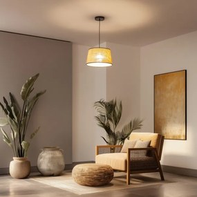 Lustră LED pe cablu CERIA 1xE27/40W/230V, diametru 35 cm, bej - Brilagi