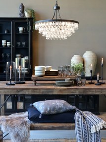 Candelabru din sticlă, cu piese în formă de picătură, 9 surse de lumină, "Versailles"