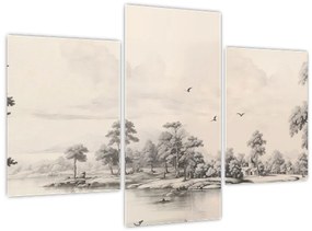 Tablou - Vintage peisaj desen peisaj (90x60 cm)