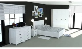 Dormitor Dynasty Alb cu pat 160x200 cm