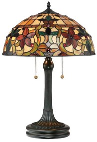 Quoizel QZ-KAMI-TL - Lampă de masă Tiffany KAMI, 2xE27/60W/230V
