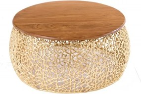 Masuta cu aspect deosebit Leaf 80cm, auriu