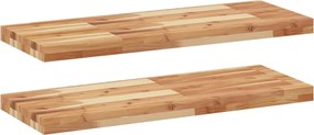 vidaXL Rafturi suspendate 2 buc. 80x30x4 cm lemn masiv acacia netratat