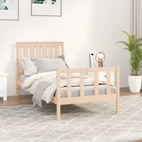 3188191 vidaXL Cadru de pat cu tăblie, 90x200 cm, lemn masiv de pin