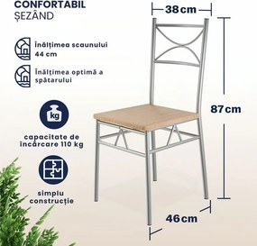 Set de mese de dining PAUL, 5 bucăți, maro natural Casaria