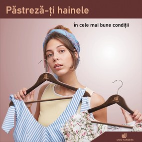 Set Umerase Tricouri din Lemn cu Margini de Catifea și Design Clasic