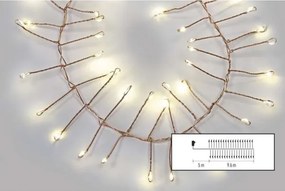 Ghirlandă LED pentru exterior, 960 LED-uri, 8 funcții, 9,6 m, IP44, alb cald