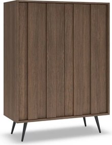Comodă înaltă Flaro 93 cm cu iluminare - stejar dunin