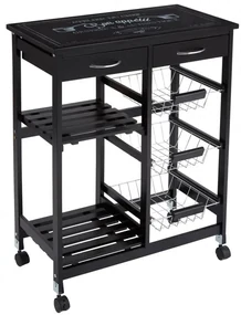 Masa bucatarie Gustaff, Lemn de pin negru, 65.5x35x81.5 cm