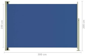 Copertina laterala retractabila terasa, albastru, 200x300 cm Albastru, 200 x 300 cm