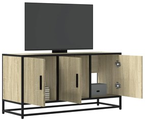 vidaXL Dulap TV stejar sonoma, 100x35x50 cm lemn prelucrat și metal