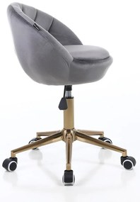 HR948K Scaun Grafit din Catifea cu Bază Aurie