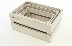 Cutie din lemn VINTAGE DIVERO alb - 51 x 36 x 23 cm