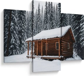 Tablou - Cabană acoperită de zăpadă (90x60 cm)