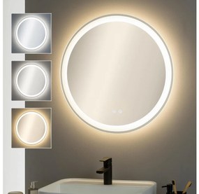 Brilagi-LED Oglindă de baie AVA PRO, încălzită, cu iluminare LED și cu dimmer, LED/18W/230V Ø 60 cm IP44