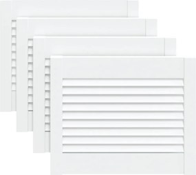 vidaXL Uși dulap design lambriu 4 buc. alb 39,5x49,4 cm lemn masiv pin