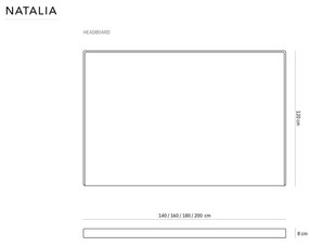 Tăblie de pat bej 160x120 cm Natalia – Milo Casa