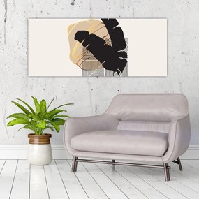 Tablou - Abstracție cu frunze tropicale N⁰4 (120x50 cm)