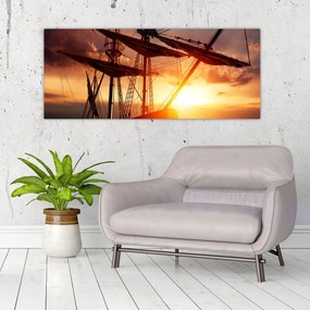 Tablou - Navă de pirați veche (120x50 cm)
