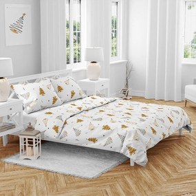 Lenjerie de pat din bumbac FROST & GOLD alba Dimensiune lenjerie de pat: 70 x 90 cm | 140 x 200 cm
