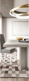 Set lemn masiv masă și scaune Concrete - 8 scaune, 180 × 103 × 75 cm (+ extensie 45 cm)