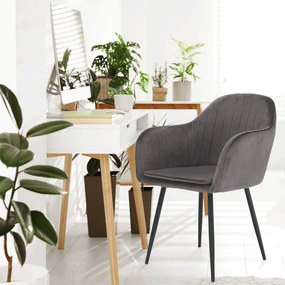 Fotoliu de design, ţesătură catifea gri, ZIRKON