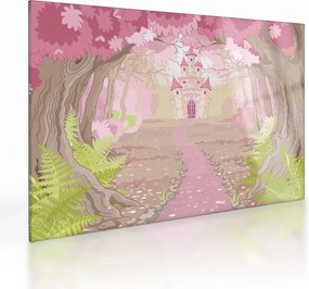 Tablou pe sticlă - Călătorie în regatul roz (70x50 cm)