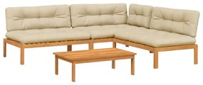 3209459 vidaXL Set canapele de grădină cu perne din paleți 4 piese lemn acacia
