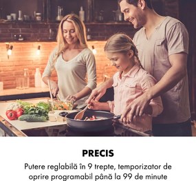 Klarstein Delicatessa 3, plită cu inducție, 3 zone, 5800W, ceramică de sticlă, negru