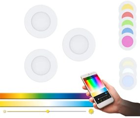Eglo 32881 - Set de 3 spoturi LED RGB reglabile, încastrate FUEVA-C, 1x LED/3W/230V