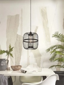 Lustra eco din bambus Hokkaido L 38cm, negru