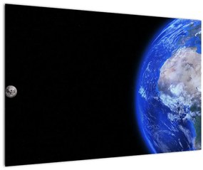Tablou - Luna și Pământul (90x60 cm)
