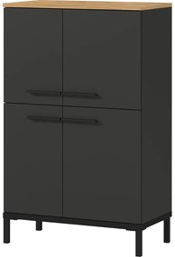 Dulap de baie înalt gri închis cu aspect de stejar 60x97 cm Yonkers - Germania