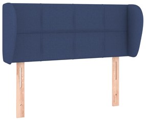 3117124 vidaXL Tăblie de pat cu aripioare, albastru, 83x23x78/88 cm  textil