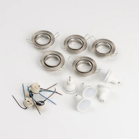 Set 5x spoturi încastrate pentru baie 1xGU10/4W/230V IP23 crom mat