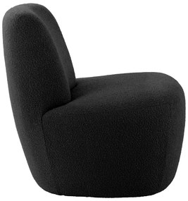 Fotoliu negru cu tapițerie din țesătură bouclé Ada – Leitmotiv