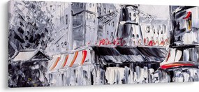 Tablou - Strada din Paris, pictură în ulei (120x50 cm)