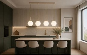 Brilagi - Lustră suspendată pe cablu MILO 4xE27/60W/230V bej/auriu